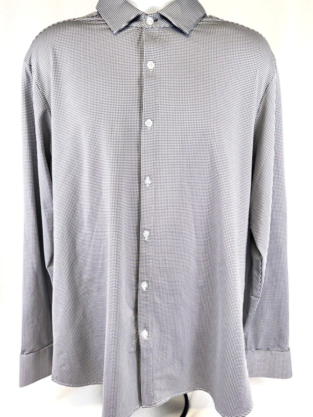 EUC Mizzen+Main Men's Black & White Stretch XXL Trim Fit Shirt